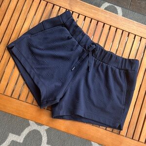 Blue Athletic Shorts with Elastic Waistband